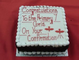 P7 enjoy their Confirmation party.