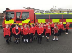 The fire service visits primary five